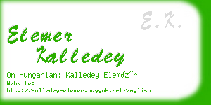 elemer kalledey business card